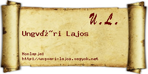 Ungvári Lajos névjegykártya