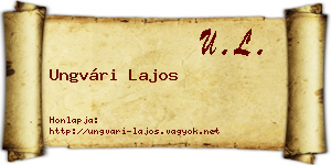 Ungvári Lajos névjegykártya
